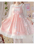 Claws-Planet-Series-JSK-Sweet-Cute-Cat-Paw-Shape-Pink-Leopard-Print-Pleated-Bow-Dress-coscarnival-3119