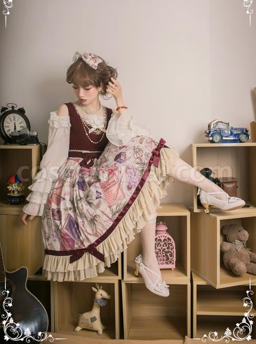 Collect-The-Traveler-Series-Wine-Red-Classic-Lolita-Sleeveless-Dress-coscarnival-4025