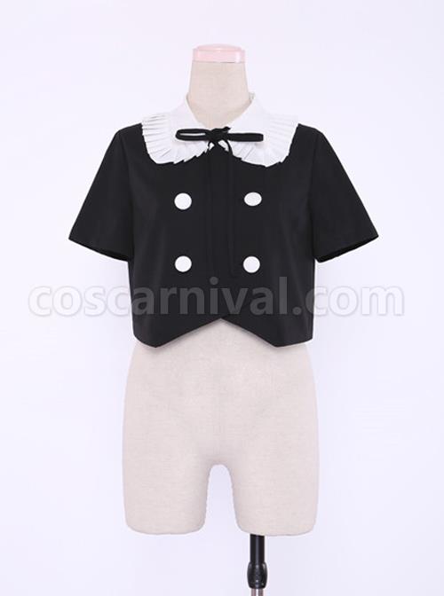 College Style Retro Cute Double-breasted Lolita Blouse coscarnival