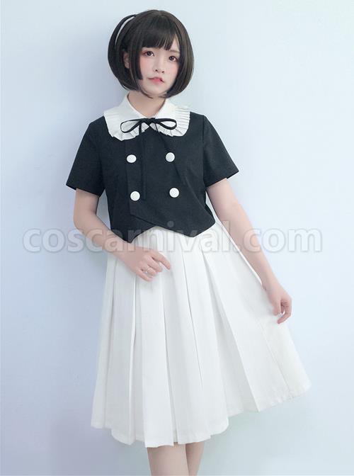 College Style Retro Cute Double-breasted Lolita Blouse coscarnival