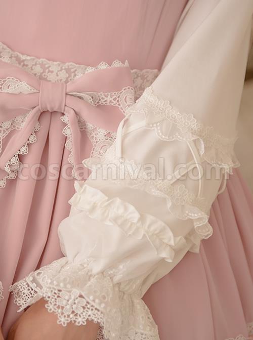 Colored Glaze Fence Series Petal Hem Classic Lolita Lace Long Sleeve Shirt coscarnival