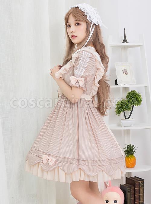 Concise-Lace-Ruffles-Classic-Lolita-Short-Sleeve-Dress-coscarnival-5173
