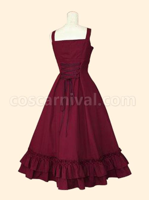 Concise-Middle-waisted-Classic-Lolita-Sling-Long-Dress-coscarnival-1102