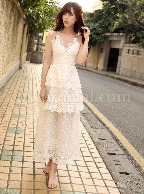 Cotton Backless Sexy Gothic Lolita Sling Dress coscarnival