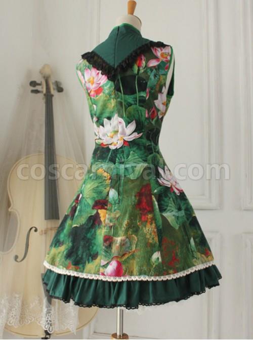 Cotton-Vintage-Chinese-lotus-Flounced-Little-Standing-Collar-Qi-Lolita-Sleeveless-Dress-coscarnival-25