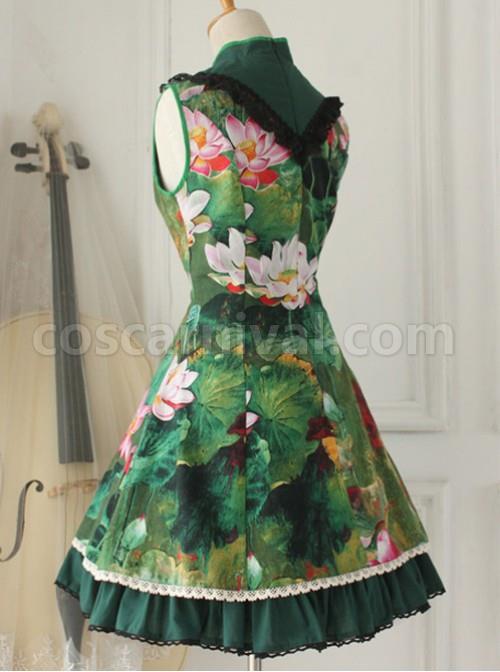 Cotton-Vintage-Chinese-lotus-Flounced-Little-Standing-Collar-Qi-Lolita-Sleeveless-Dress-coscarnival-39