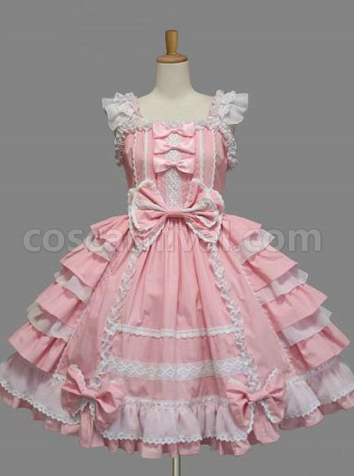 white sweet dress lolita, side view