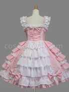white sweet dress lolita, back view