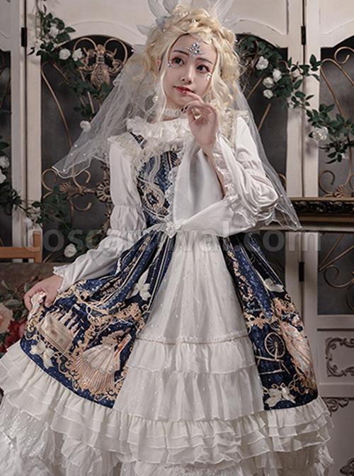 Court-Retro-Delicate-Gold-Thread-Lace-Trimmed-Jacquard-Chiffon-Ruffled-Open-Placket-Hem-Classic-Lolita-Sleeveless-Dress-coscarnival-3133