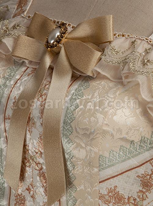 Court-Retro-Delicate-Gold-Thread-Lace-Trimmed-Jacquard-Chiffon-Ruffled-Open-Placket-Hem-Classic-Lolita-Sleeveless-Dress-coscarnival-3158