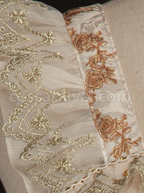 Court-Retro-Delicate-Gold-Thread-Lace-Trimmed-Jacquard-Chiffon-Ruffled-Open-Placket-Hem-Classic-Lolita-Sleeveless-Dress-coscarnival-3166