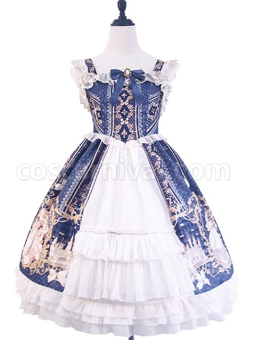 Court-Retro-Delicate-Gold-Thread-Lace-Trimmed-Jacquard-Chiffon-Ruffled-Open-Placket-Hem-Classic-Lolita-Sleeveless-Dress-coscarnival-3187