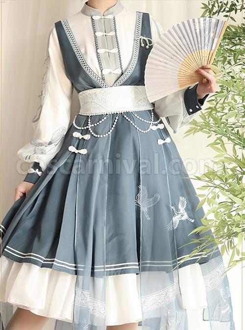 Crane-String-Series-Improved-Chinese-Style-Exquisite-Embroidery-Buckle-Design-Classic-Lolita-Long-Sleeve-Dress-Set-coscarnival-3110