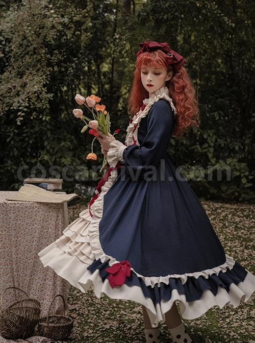 Cream-Tower-Series-OP-Stand-Collar-Ruffle-Big-Hem-Classic-Lolita-Grace-Long-Sleeved-Dress-coscarnival-1371