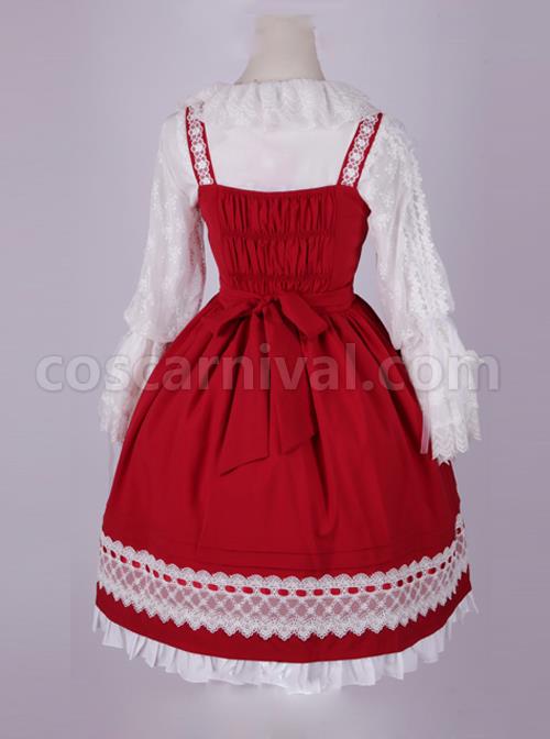Cute-Bowknot-Pure-Color-Classic-Lolita-Sling-Dress-coscarnival-4735