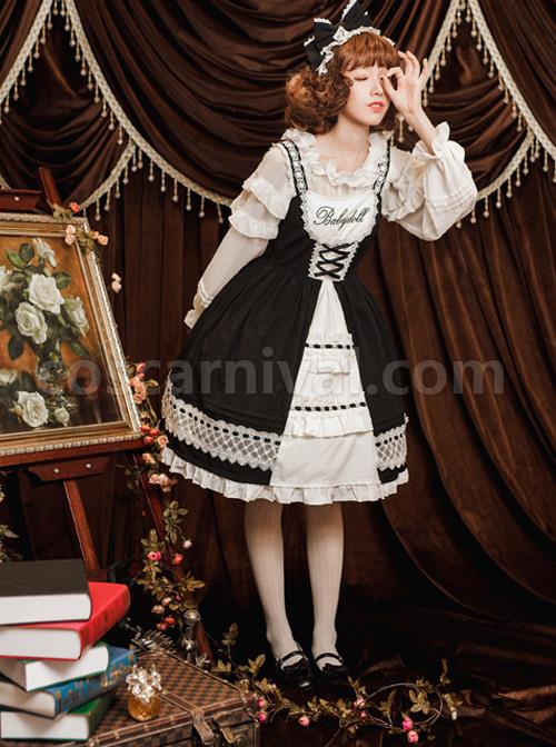 Cute-Bowknot-Pure-Color-Classic-Lolita-Sling-Dress-coscarnival-4765