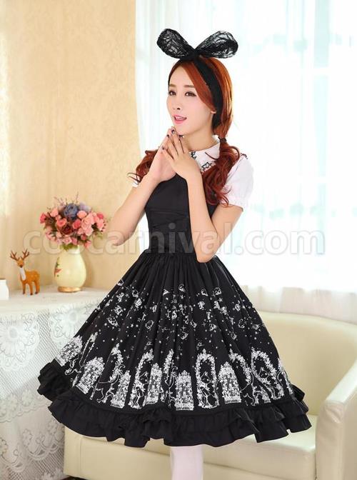 Cute-Cats-Printing-Cotton-Classic-Lolita-Sling-Dress-coscarnival-5183