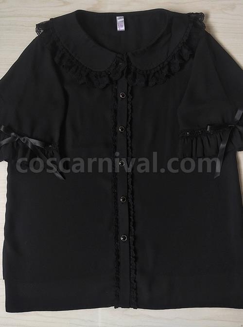 Cute Doll Collar Short Sleeve Chiffon Sweet Lolita Shirt coscarnival