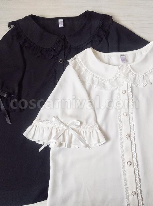 Cute Doll Collar Short Sleeve Chiffon Sweet Lolita Shirt coscarnival