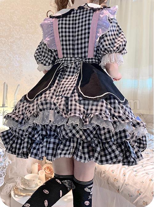 Cute-Pastry-Chef-Checkerboard-Design-Pleated-Ruffled-Hem-Bow-Knot-Apron-Doll-Neckline-Classic-Lolita-Dress-coscarnival-3093