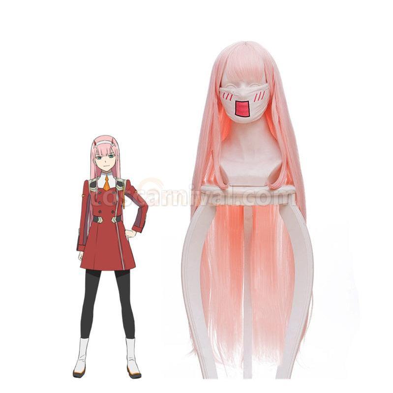 DARLING in the FRANXX 02 Zero Two 100cm Long Pink Straight Cosplay Wigs coscarnival011118499