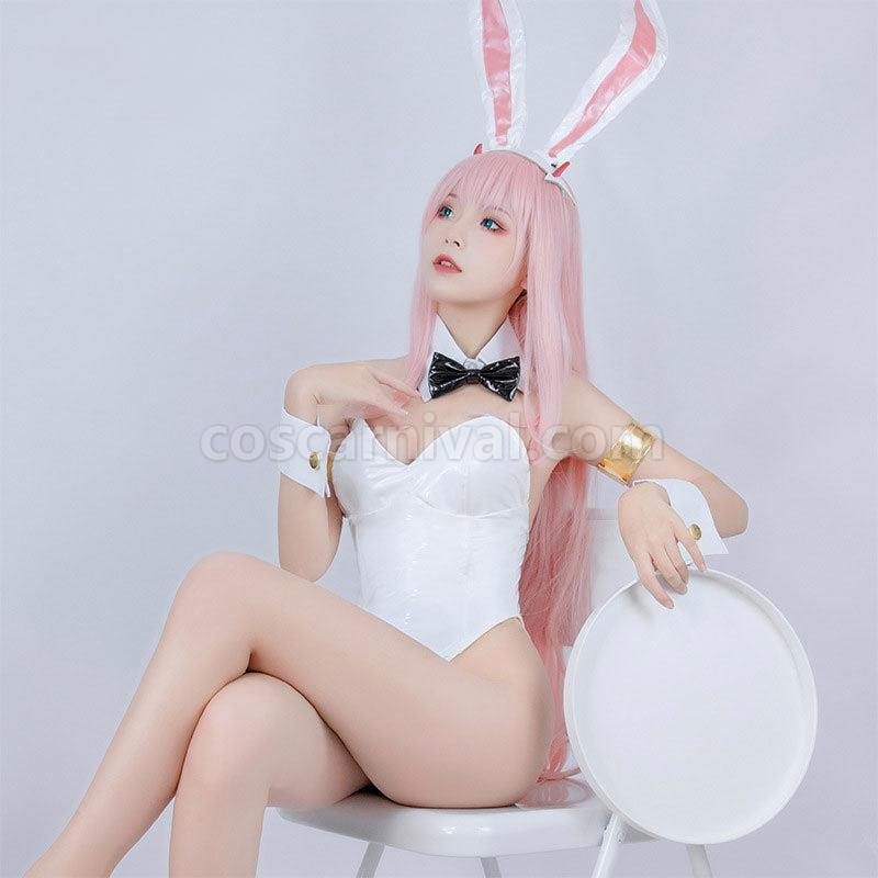 DARLING in the FRANXX 02 Zero Two Bunny Girl White Cosplay Costumes coscarnival01118977