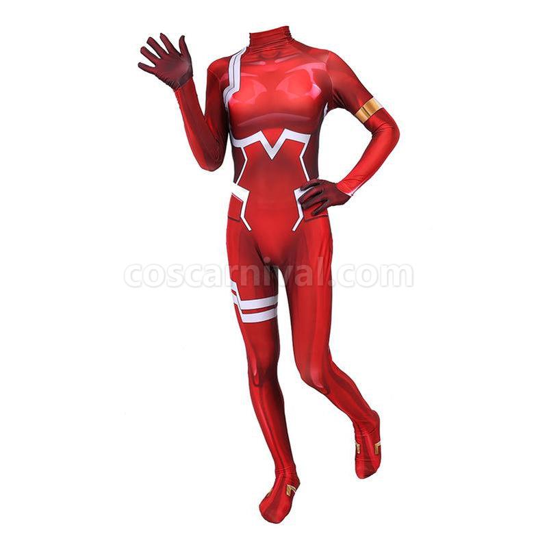 DARLING in the FRANXX 02 Zero Two Jumpsuit Cosplay Costumes coscarnival011118285