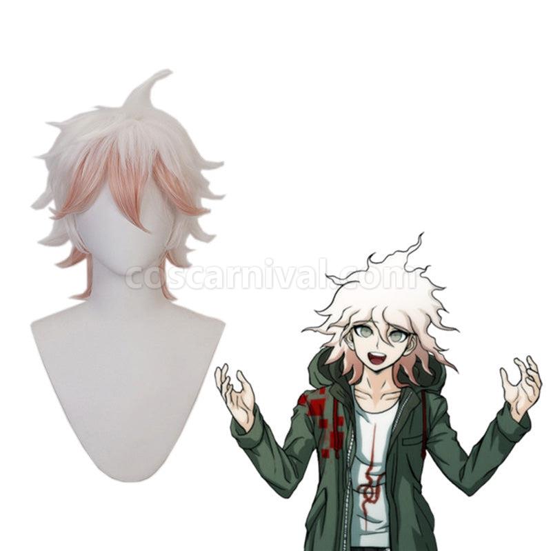 Danganronpa 2 Goodbye Despair Nagito Komaeda White Fade Pink Cosplay Wigs coscarnival011115801