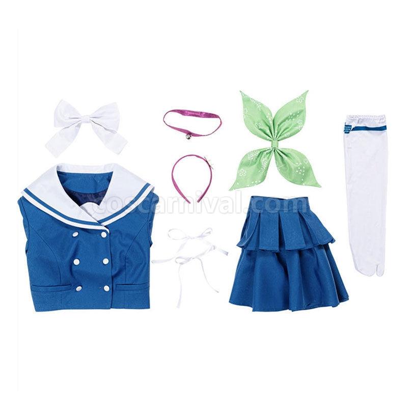 Danganronpa V3 Killing Harmony Harukawa Maki Blue School Uniform Halloween Cosplay Costume coscarnival011117315