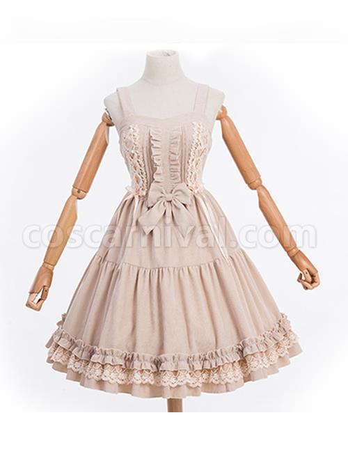 Danube-Lovers-Series-Ruffle-Classic-Lolita-Corduroy-Autumn-Winter-Sling-Dress-coscarnival-521