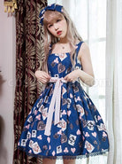 Dark-Blue-Chiffon-Poker-Printing-Classic-Lolita-Sling-Dress-coscarnival-3943