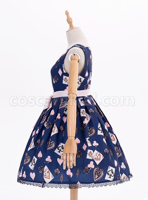 Dark-Blue-Chiffon-Poker-Printing-Classic-Lolita-Sling-Dress-coscarnival-3968
