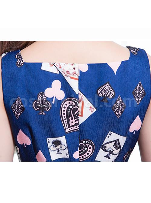 Dark-Blue-Chiffon-Poker-Printing-Classic-Lolita-Sling-Dress-coscarnival-3996