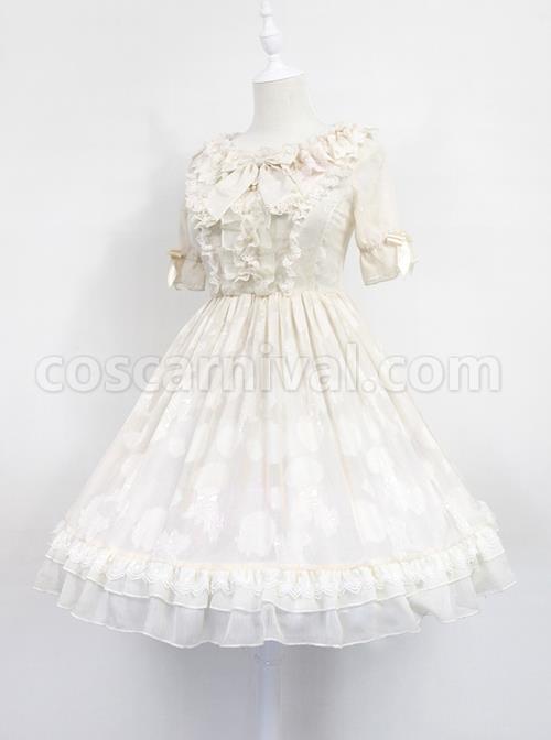 Dark-Blue-Short-Sleeves-With-Flounce-Hemline-Lace-Dress-coscarnival-461