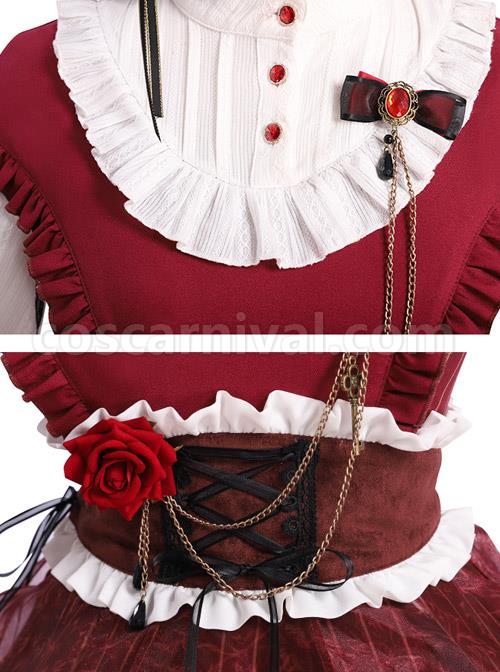 Dark Gold Hymn Series OP Gothic Lolita Long Sleeve Dress Set coscarnival