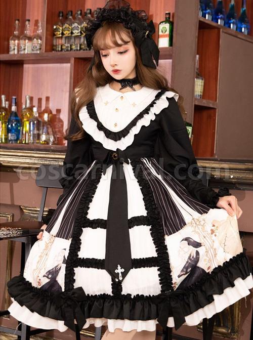 Dark Gold Hymn Series OP Gothic Lolita Long Sleeve Dress coscarnival