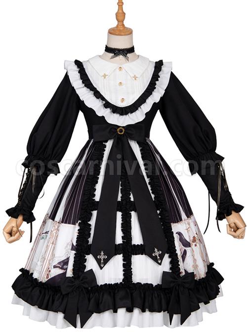 Dark Gold Hymn Series OP Gothic Lolita Long Sleeve Dress coscarnival