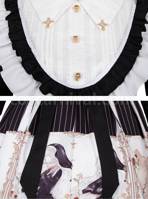 Dark Gold Hymn Series OP Gothic Lolita Long Sleeve Dress coscarnival