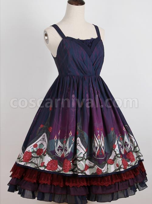 Dark Purple Night Elf Elegant Gothic JSK coscarnival