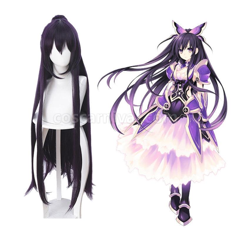 Date A Live Tohka Yatogami Long Straight Purple Cosplay Wigs coscarnival011115236