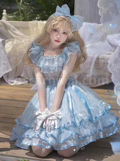 Daughter-Of-The-Sea-Series-Light-Blue-Sling-One-Shoulder-Dreamy-Fine-Glitter-Butterfly-Embroidery-Classic-Lolita-Sleeveless-Dress-coscarnival-3048