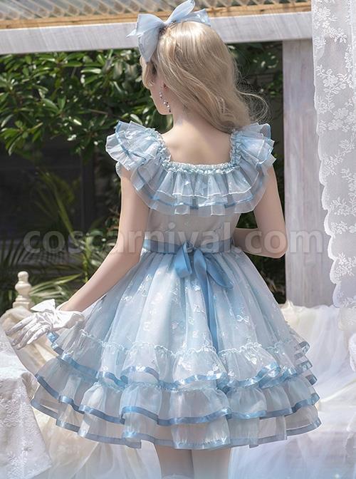 Daughter-Of-The-Sea-Series-Light-Blue-Sling-One-Shoulder-Dreamy-Fine-Glitter-Butterfly-Embroidery-Classic-Lolita-Sleeveless-Dress-coscarnival-3061