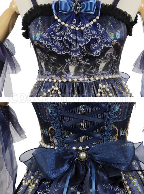 Death Butterfly Music Chapter Series JSK Gorgeous Gothic Lolita Sling Dress Set coscarnival
