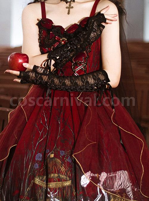 Decaying Forest Series JSK Retro Gothic Lolita Sling Dress coscarnival
