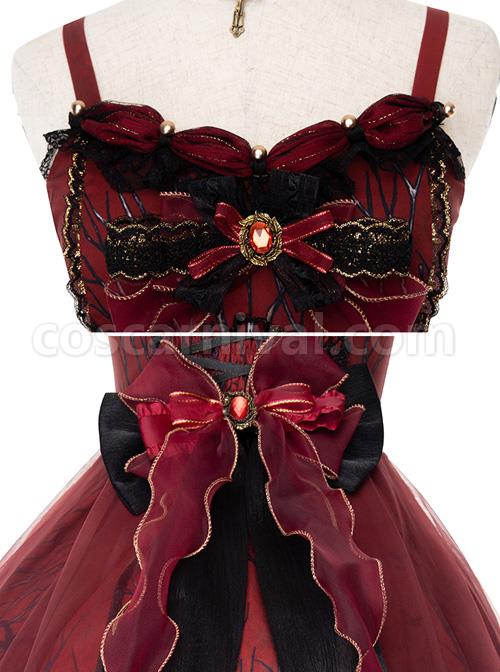 Decaying Forest Series JSK Retro Gothic Lolita Sling Dress coscarnival