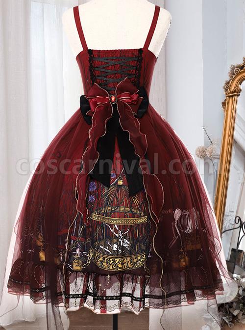 Decaying Forest Series JSK Retro Gothic Lolita Sling Dress coscarnival