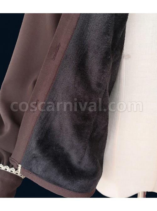 Delicate Embroidery Decoration Irregular Cut Stand Collar Design Bow Knot Long Sleeve Classic Lolita Shirt coscarnival