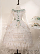 Delicate-Ornate-Pleated-Embroidered-Lace-Layered-Hem-Cross-Straps-Bow-Knot-Classic-Lolita-Long-Sleeve-Dress-coscarnival-3029