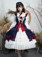 Delicate-Print-Ornament-Pleated-Lace-Red-Bow-Knot-Design-Cross-Tie-Jacquard-Lace-Classic-Lolita-Dress-coscarnival-3046
