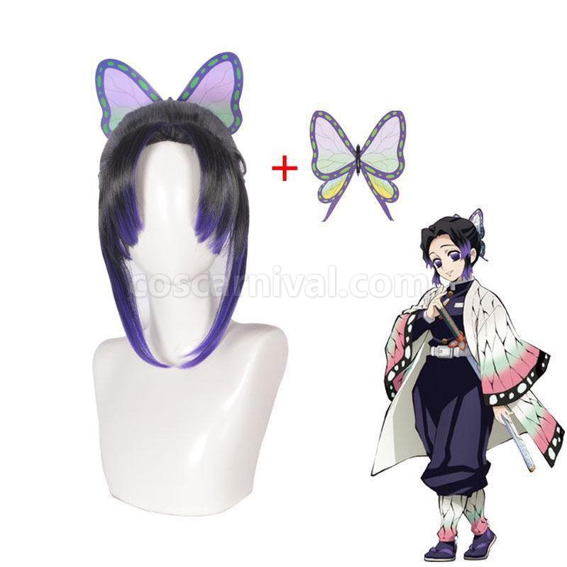 Demon Slayer Kimetsu no Yaiba Cosplay Kochou Shinobu Cosplay Wig Short Purple Wig coscarnival011119565
